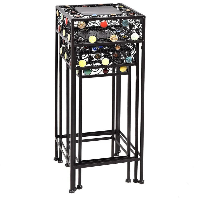 Plant Stand: 3 Pieces Square Decor Metal Plant Stand