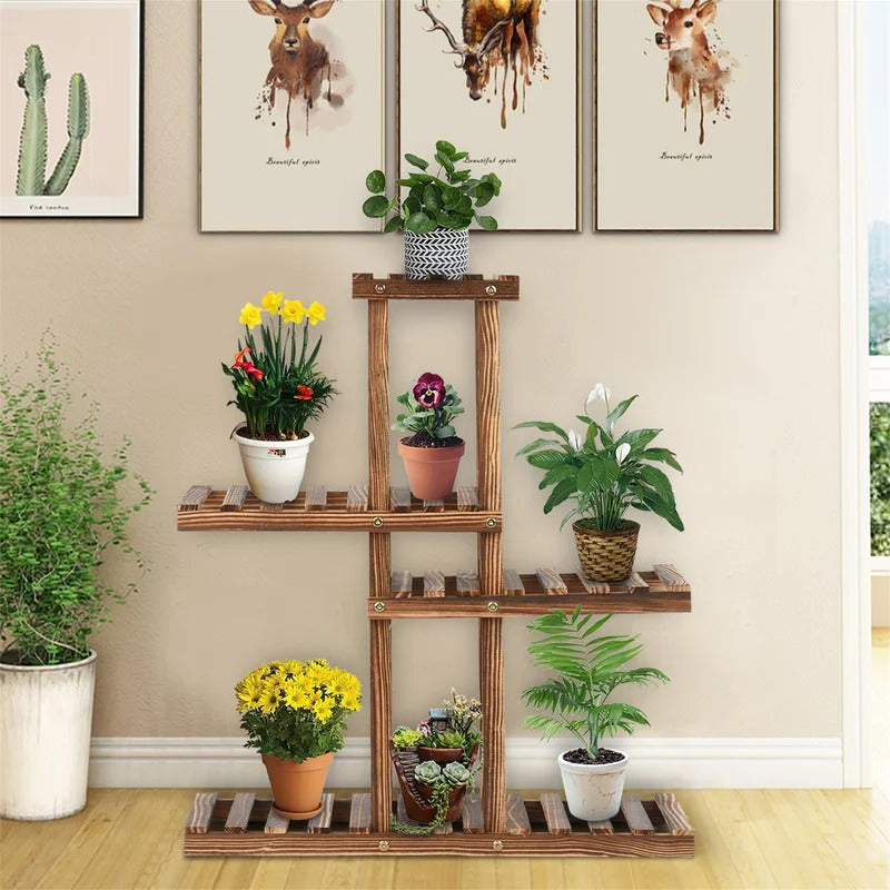 Plant Stand: Wooden Multi-Tiered Plant Stand