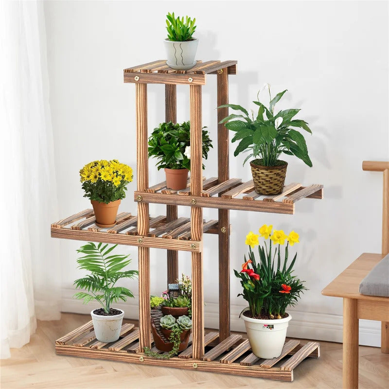 Plant Stand: Wooden Multi-Tiered Plant Stand