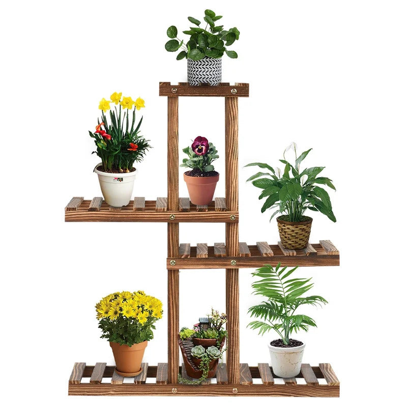 Plant Stand: Wooden Multi-Tiered Plant Stand