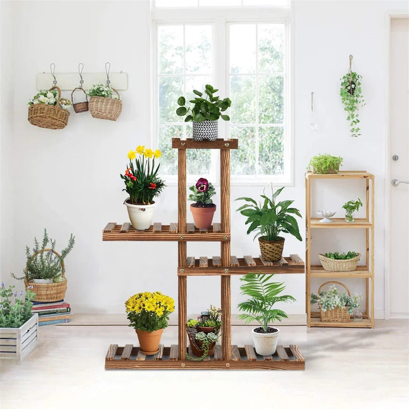 Plant Stand: Wooden Multi-Tiered Plant Stand
