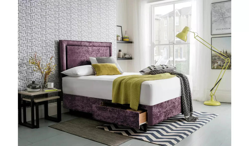 Double Bed: 2 Drawer Double Divan Bed With Storage Drawers
