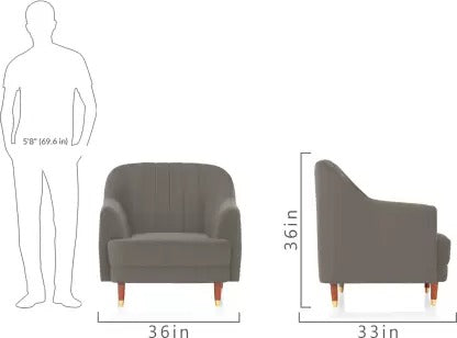 5 Seater Sofa Set: Polyester Fabric 3 + 1 + 1 Sofa Set