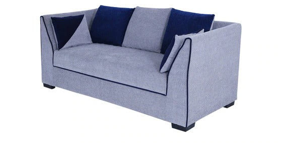 3 Seater Sofa Set:- Polyurethane Cushioned Fabric Sofa Set (Grey)