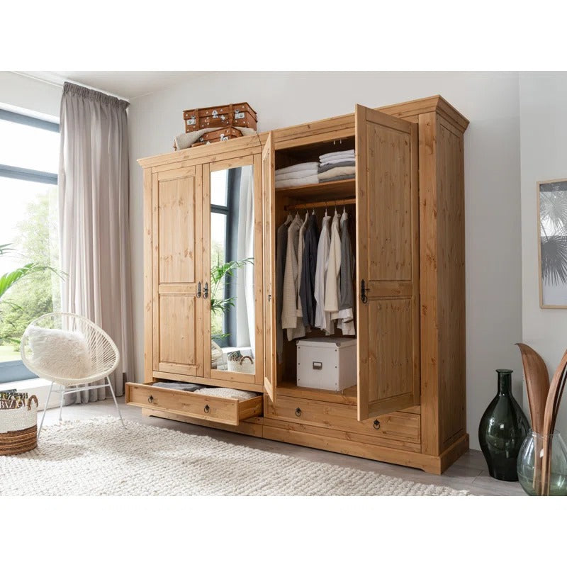 4 Door Wardrobe: Popular 4 Door Solid Wood Wardrobe