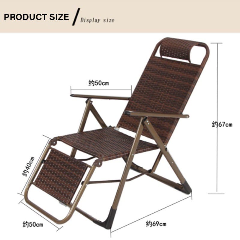Portable Chair Folding Recliner Chair, Adjustable Lounge Chair