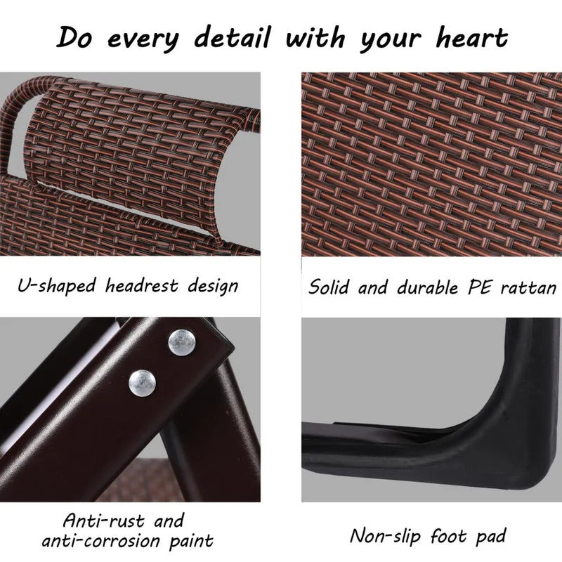 Portable Chair: Folding Recliner Chair, Adjustable Lounge Chair