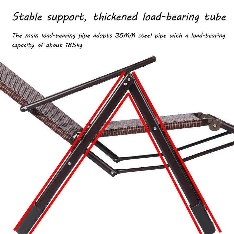 Portable Chair: Folding Recliner Chair, Adjustable Lounge Chair