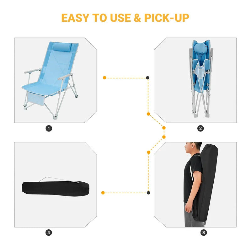 Portable Chair: High Back Folding Beach Chair