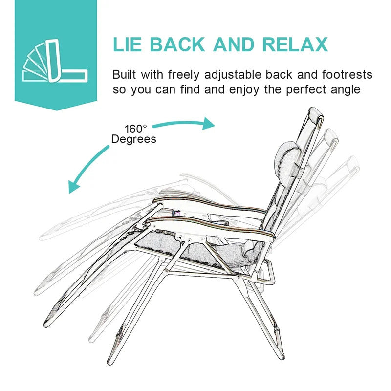 Portable Chair: Portable Reclining Zero Gravity Chair with Cushion