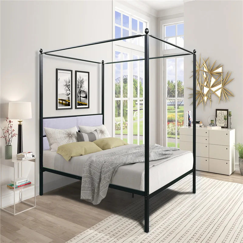 Poster Bed: Metal Queen Poster Bed