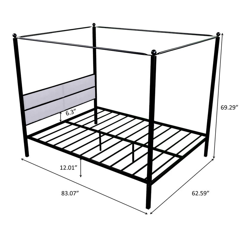 Poster Bed: Metal Queen Poster Bed