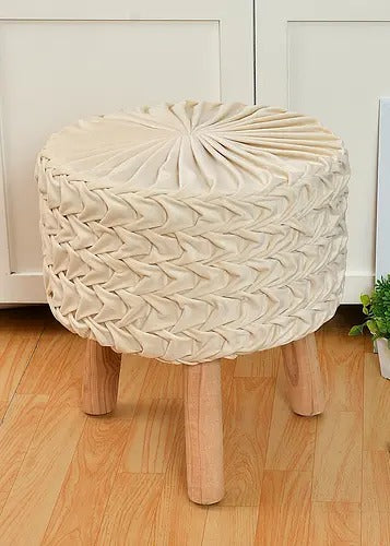 Pouffe: Calwood Legs Solid Smocking Pouffe