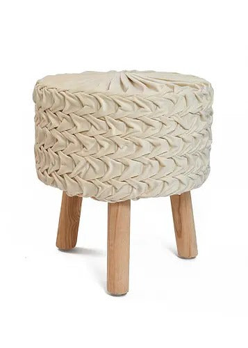 Pouffe: Calwood Legs Solid Smocking Pouffe