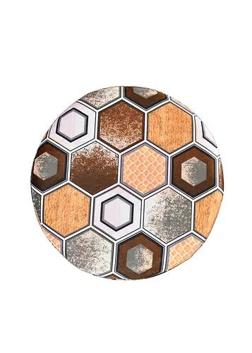 Pouffe: Hexagon Seating Pouffe With Digital Print