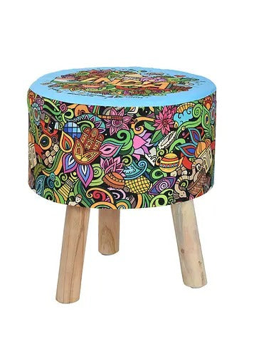 Pouffe: India Pouffe With Digital Print