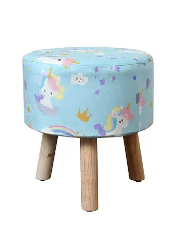 Pouffe: Kids Pouffe Blue With Digital Print