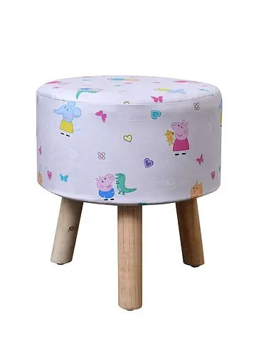 Pouffe: Kids Pouffe Pink With Digital Print