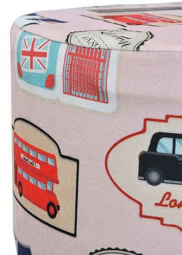 Pouffe: London Pouffe With Digital Print