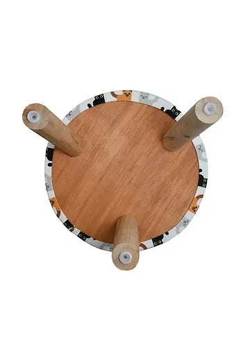 Pouffe: Multicolor Cat Digital Print Pouffe