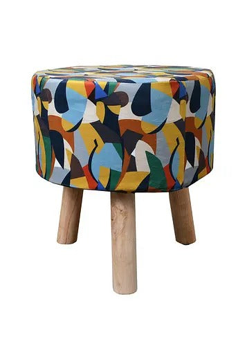 Pouffe: Printed Pouffe Green With Digital Print
