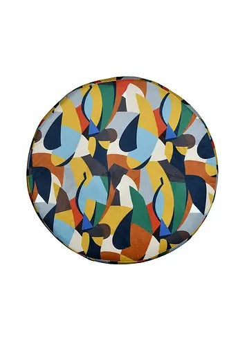 Pouffe: Printed Pouffe Green With Digital Print
