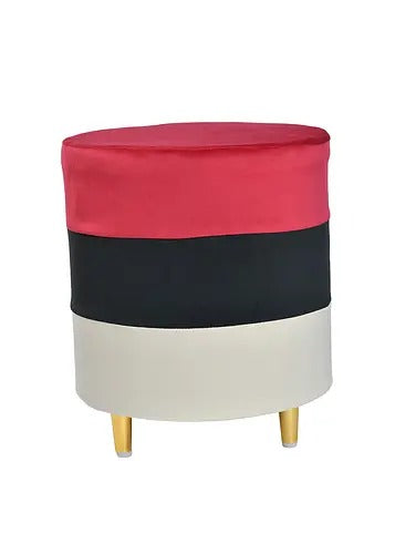 Pouffe: Red Contrast Seating Pouffe