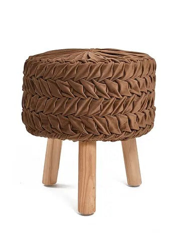 Pouffe: Smocking Pouffe In Brown Colour