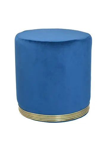 Pouffe: Stripe Pouffe In Blue