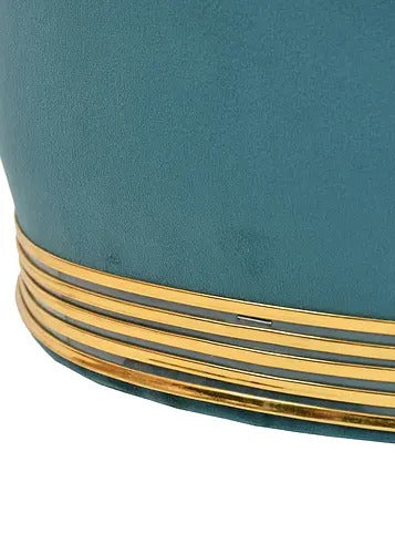 Pouffe: Stripe Pouffe In Teal