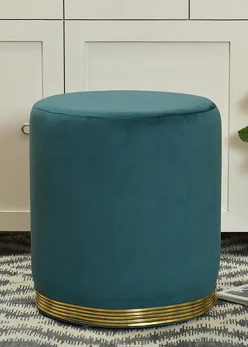 Pouffe: Stripe Pouffe In Teal