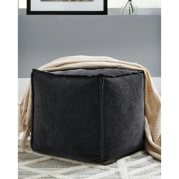 Poufs: 16'' Wide Velvet Square Pouf Ottoman
