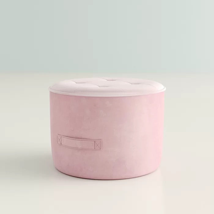 Poufs: 16'' Wide Velvet Tufted Round Pouf Ottoman