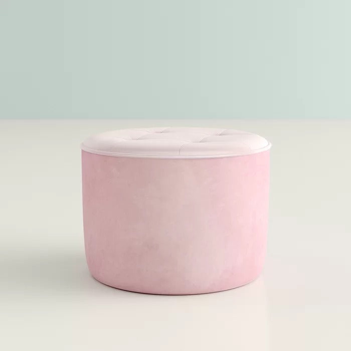 Poufs: 16'' Wide Velvet Tufted Round Pouf Ottoman