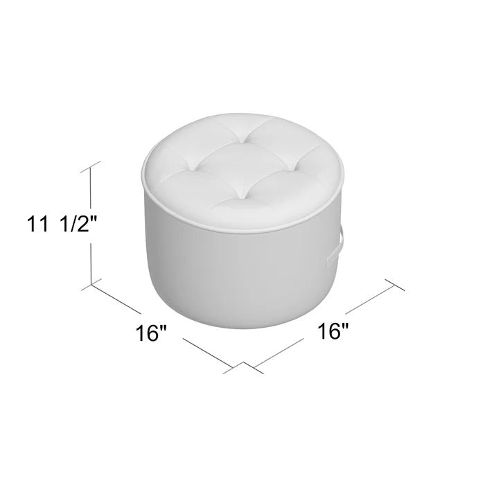 Poufs: 16'' Wide Velvet Tufted Round Pouf Ottoman