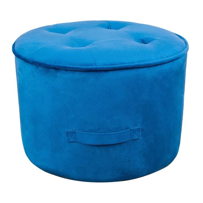Poufs: 16'' Wide Velvet Tufted Round Pouf Ottoman