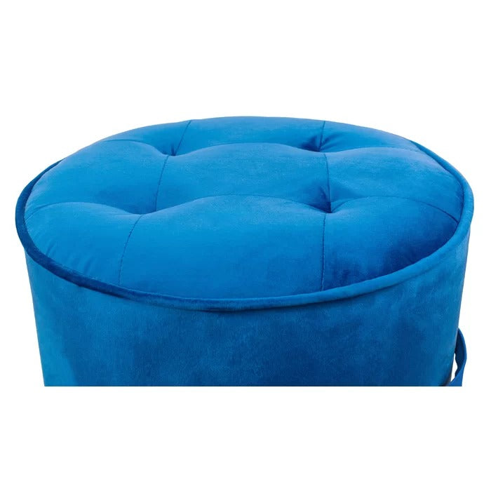 Poufs: 16'' Wide Velvet Tufted Round Pouf Ottoman