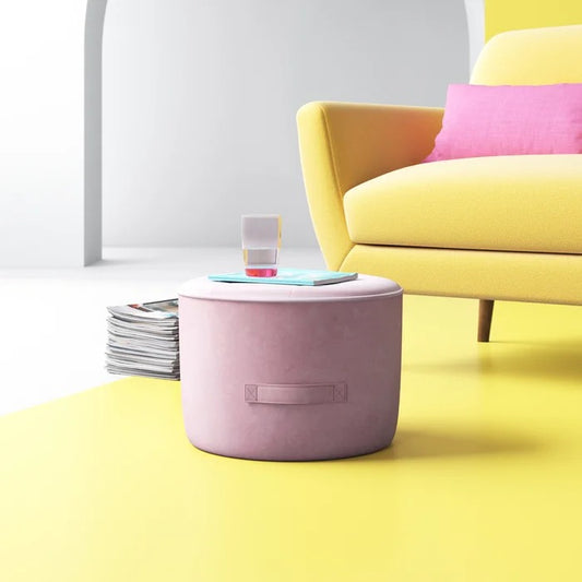 Poufs: 16'' Wide Velvet Tufted Round Pouf Ottoman