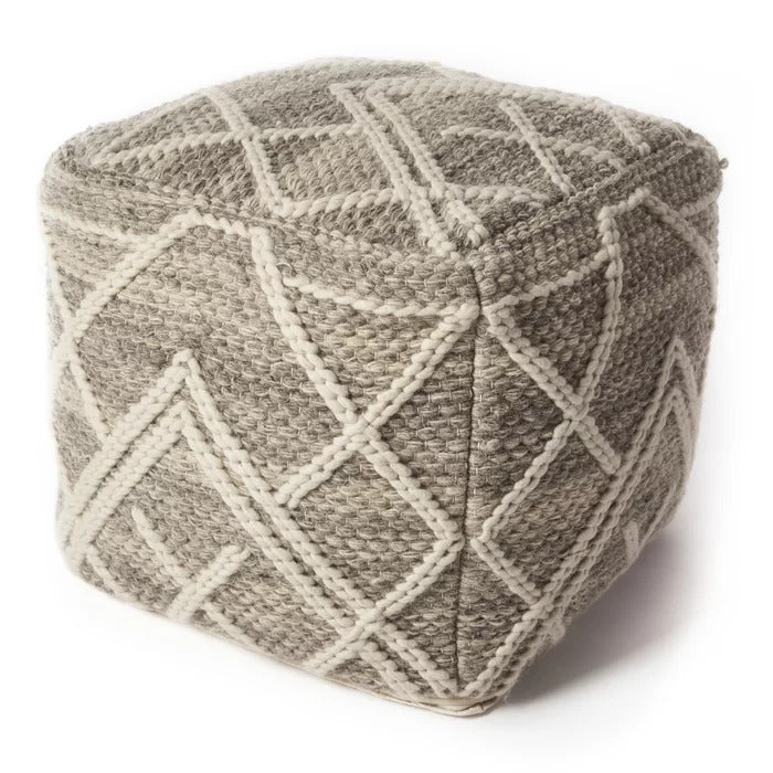 Poufs: 18" Wide Square Geometric Pouf