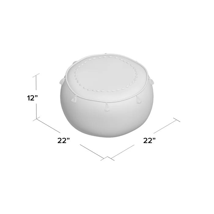 Poufs: 22'' Wide Round Floral Pouf Ottoman