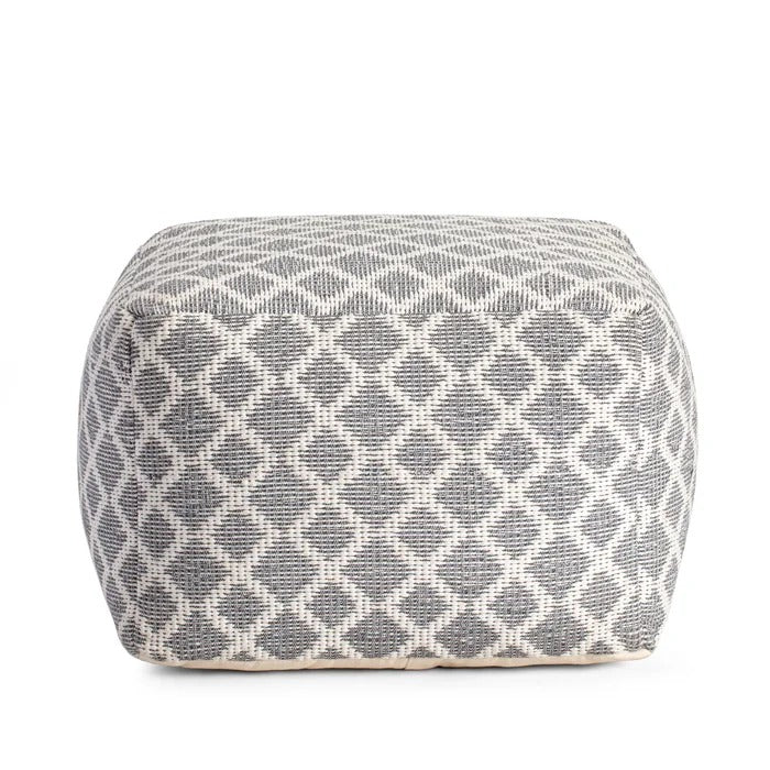 Poufs: 22'' Wide Tufted Square Geometric Pouf Ottoman