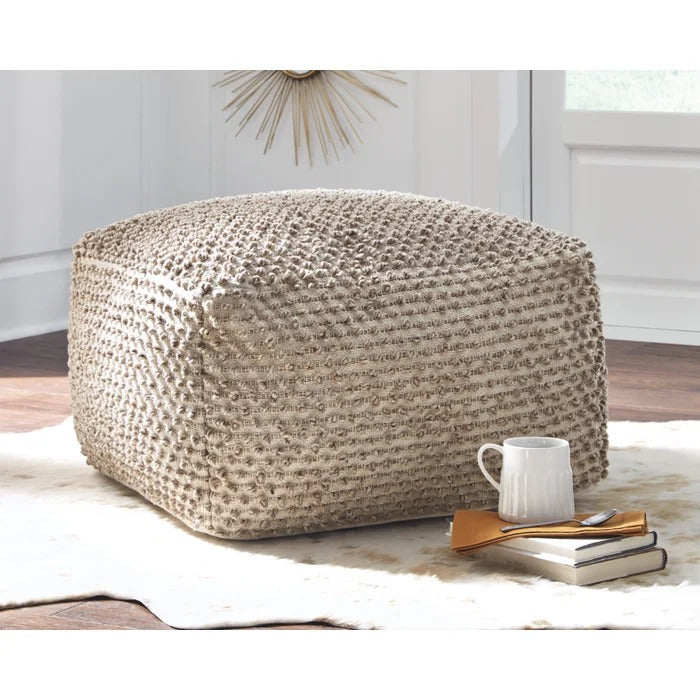 Poufs: 24'' Wide Square Polka Dots Pouf