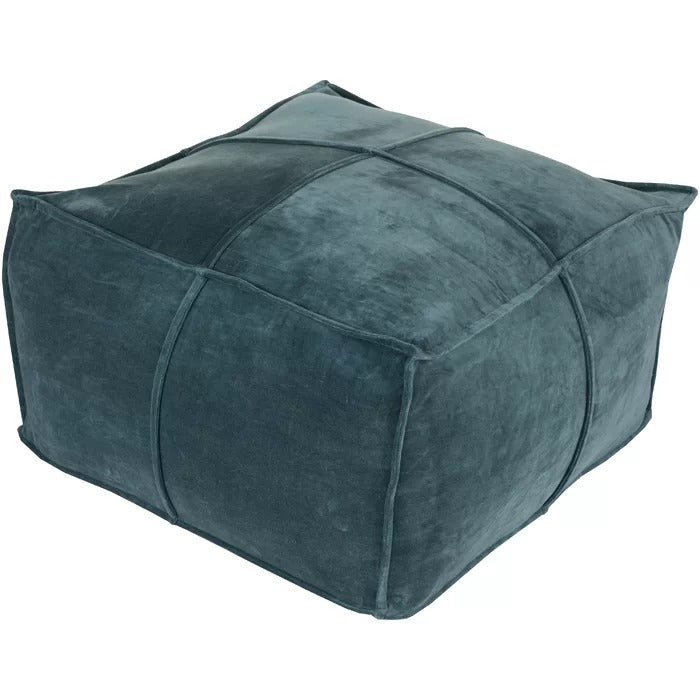 Poufs: 24'' Wide Velvet Square Pouf Ottoman