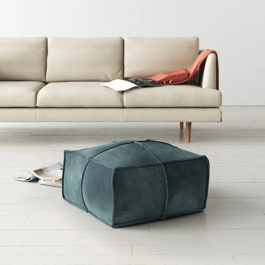 Poufs: 24'' Wide Velvet Square Pouf Ottoman