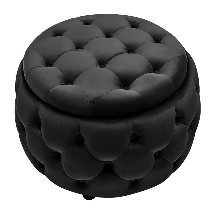 Poufs: 28" Wide Velvet Tufted Round Pouf