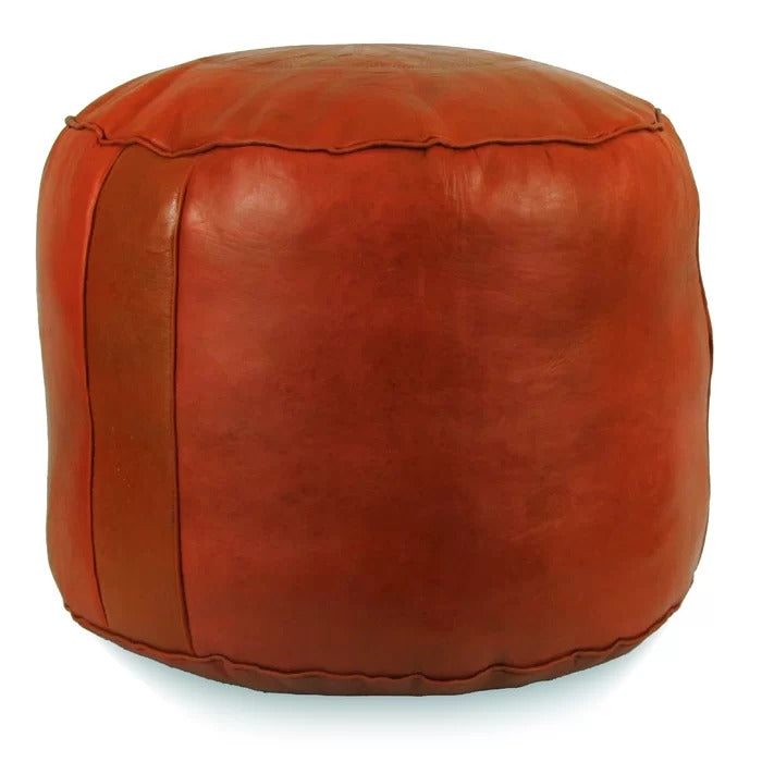Poufs: 8'' Wide Leatherette Round Pouf Ottoman
