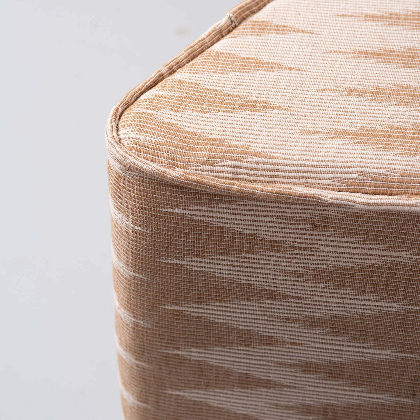 Poufs: Beige & White Triangular Pouf