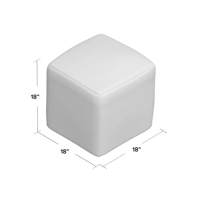 Poufs: 18" Wide Square Abstract Pouf