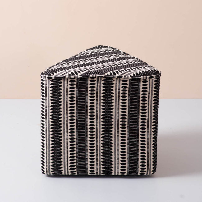 Poufs: Fancy Black & White Triangular Pouf