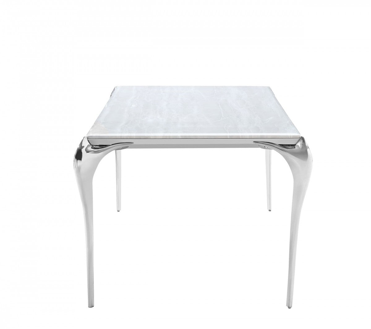 Premium Dining Table Constance Modern Faux Marble & Stainless Steel Dining Table